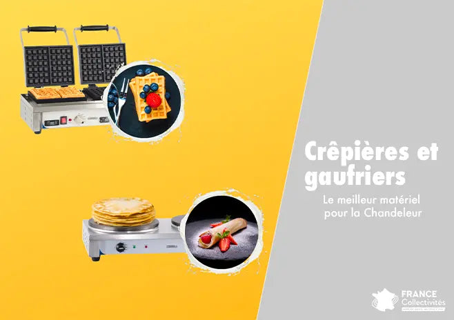 Crêpière et gaufrier professionnels utilisés lors de la Chandeleur pour la préparation de crêpes et gaufres dans un contexte de restauration ou évènement festif