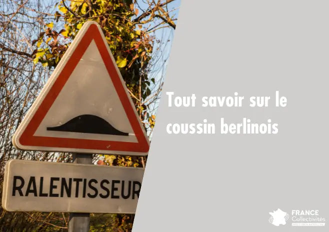 Coussin berlinois installé sur une chaussée urbaine en zone 30 pour ralentissement de la circulation et sécurité des piétons en milieu urbain