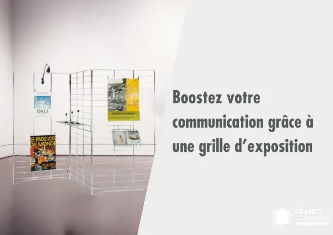 Grille d’exposition modulable pour communication visuelle en salon, exposition ou événement professionnel