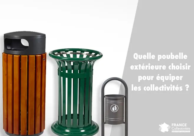 Poubelle extérieure de tri installée dans un espace public urbain, conçue pour les collectivités afin de collecter et trier les déchets dans les parcs, rues et zones fréquentées.