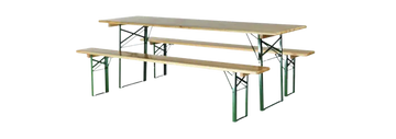 Table et banc de brasserie