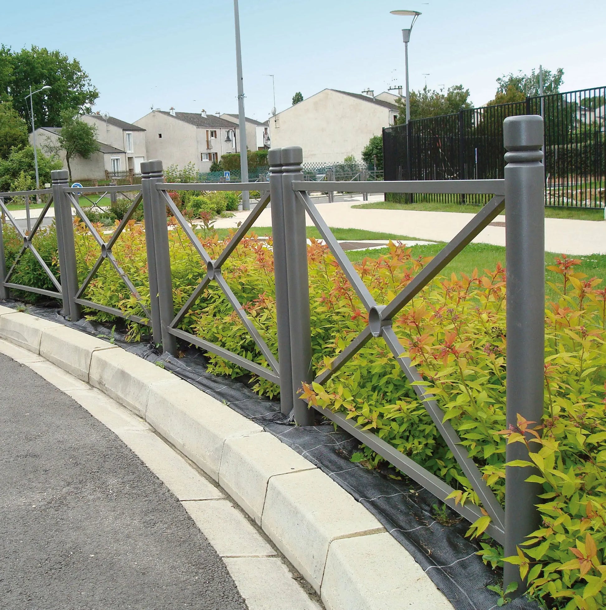 Barrière de ville Province 1072 mm avec pommeau décoratif City et finition RAL