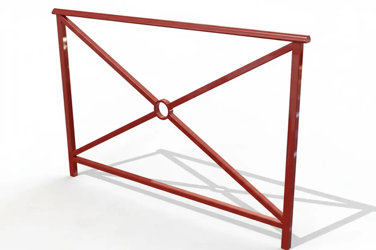 Barrière piétonne Alliance avec main courante en profil acier 50 x 30 mm