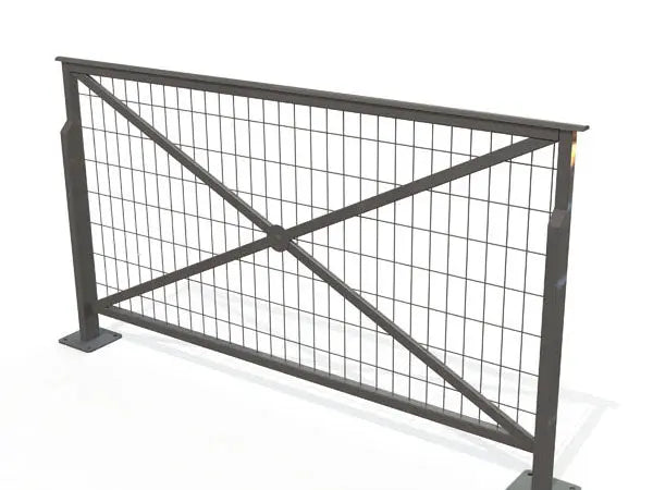 Barrière croix de Saint André grillagée pour sécurisation des trottoirs et écoles