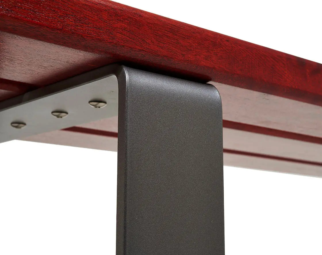 Banquette Riga avec structure acier 80 mm et assise bois