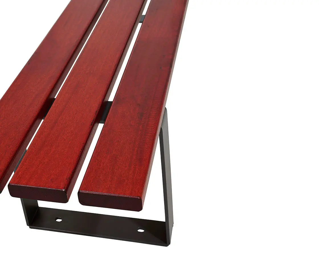 Banc Riga extérieur en acier sur platines avec lames bois exotique