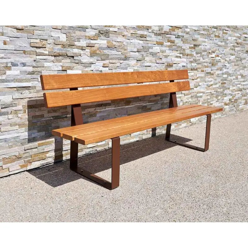 Banc Riga 1,80 m avec structure acier et fixation sur platines