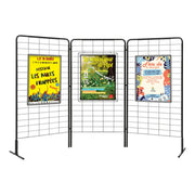 Lot de 3 grilles d'exposition - H 200 x L 100 cm avec 2 pieds et 6 clips france collectivités