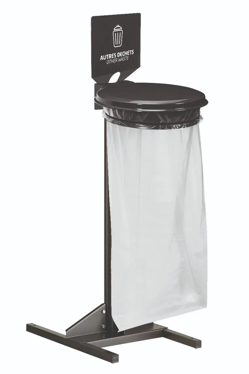 Kit sur socle support sac 110L avec couvercle COLLECMUR Rossignol