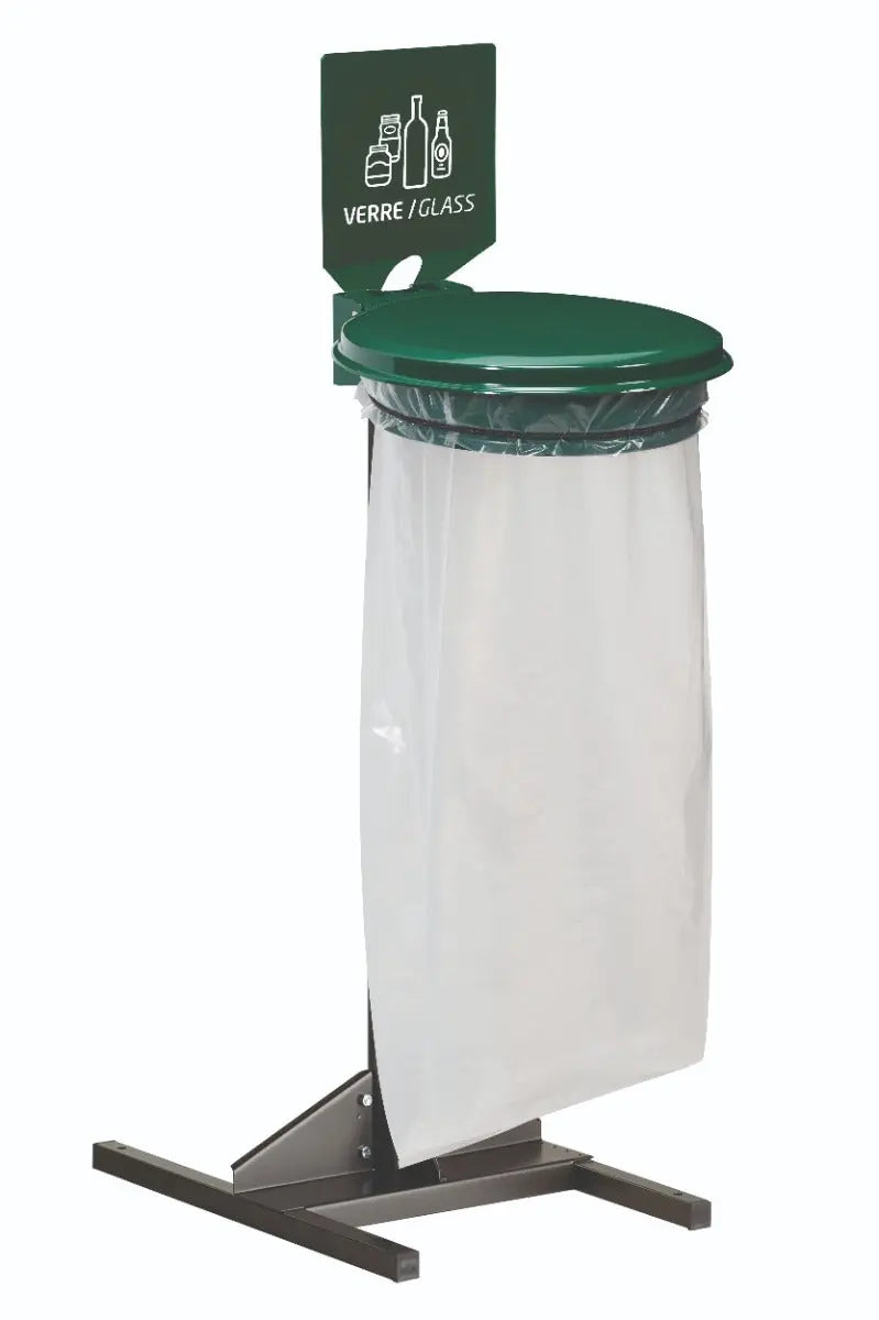 Kit sur socle support sac 110L avec couvercle COLLECMUR Rossignol