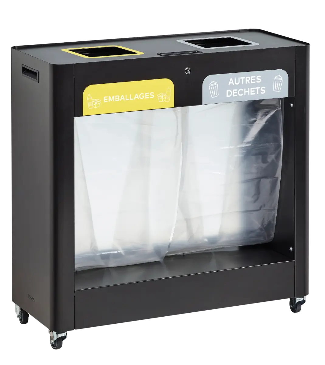 Corbeille de tri sélectif mobile Trimouv 2 et 3 flux - France Collectivités