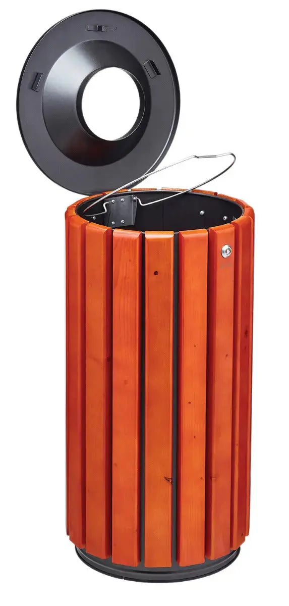 Corbeille bois Zeno Access 80L à poser ou à fixer