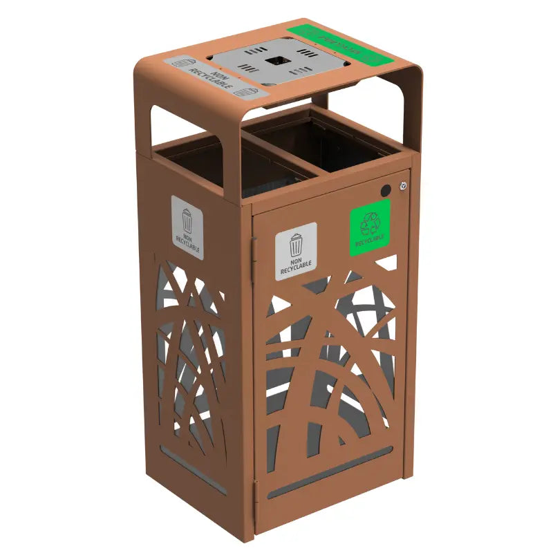 Corbeille à poser ou à fixer Cybel 2x60 L avec cendrier 1,5 L Rossignol