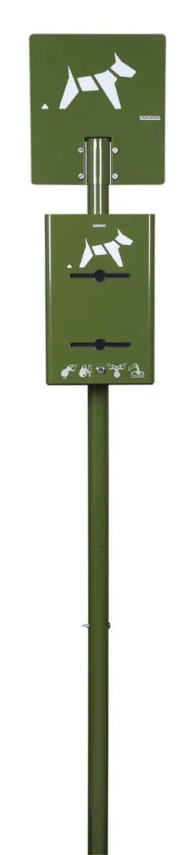 Borne de propreté hygiène canine Hygeca sur poteau - 400 sacs / 2 rouleaux Rossignol