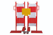 Kit 2 pcs. barrière extensible rouge-blanc 2,0m - France Collectivités