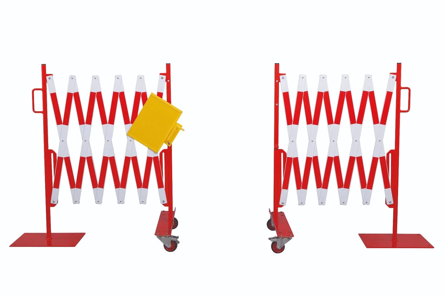 Kit 2 pcs. barrière extensible rouge-blanc 2,0m - France Collectivités