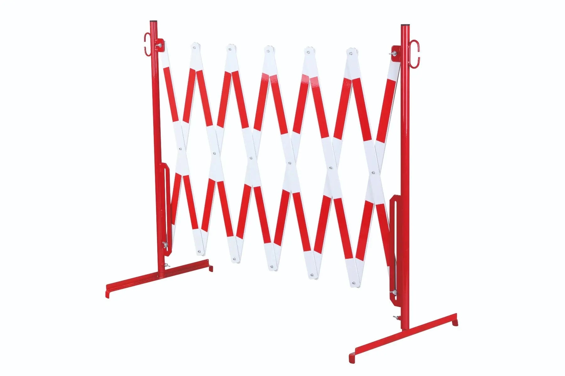 barrière extensible rouge-blanc 4m avec pied - France Collectivités