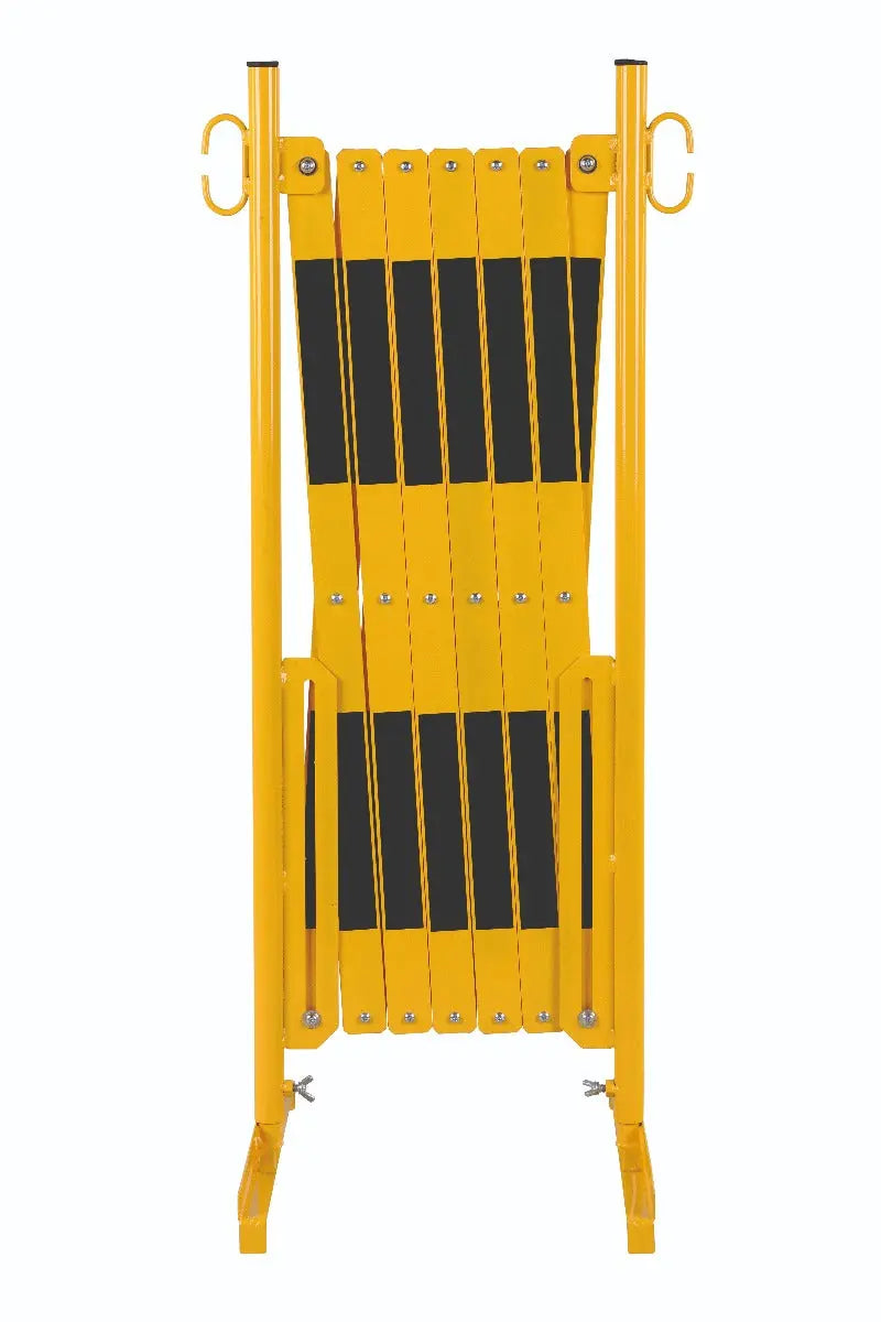barrière extensible jaune-noir 4m avec pied - France Collectivités