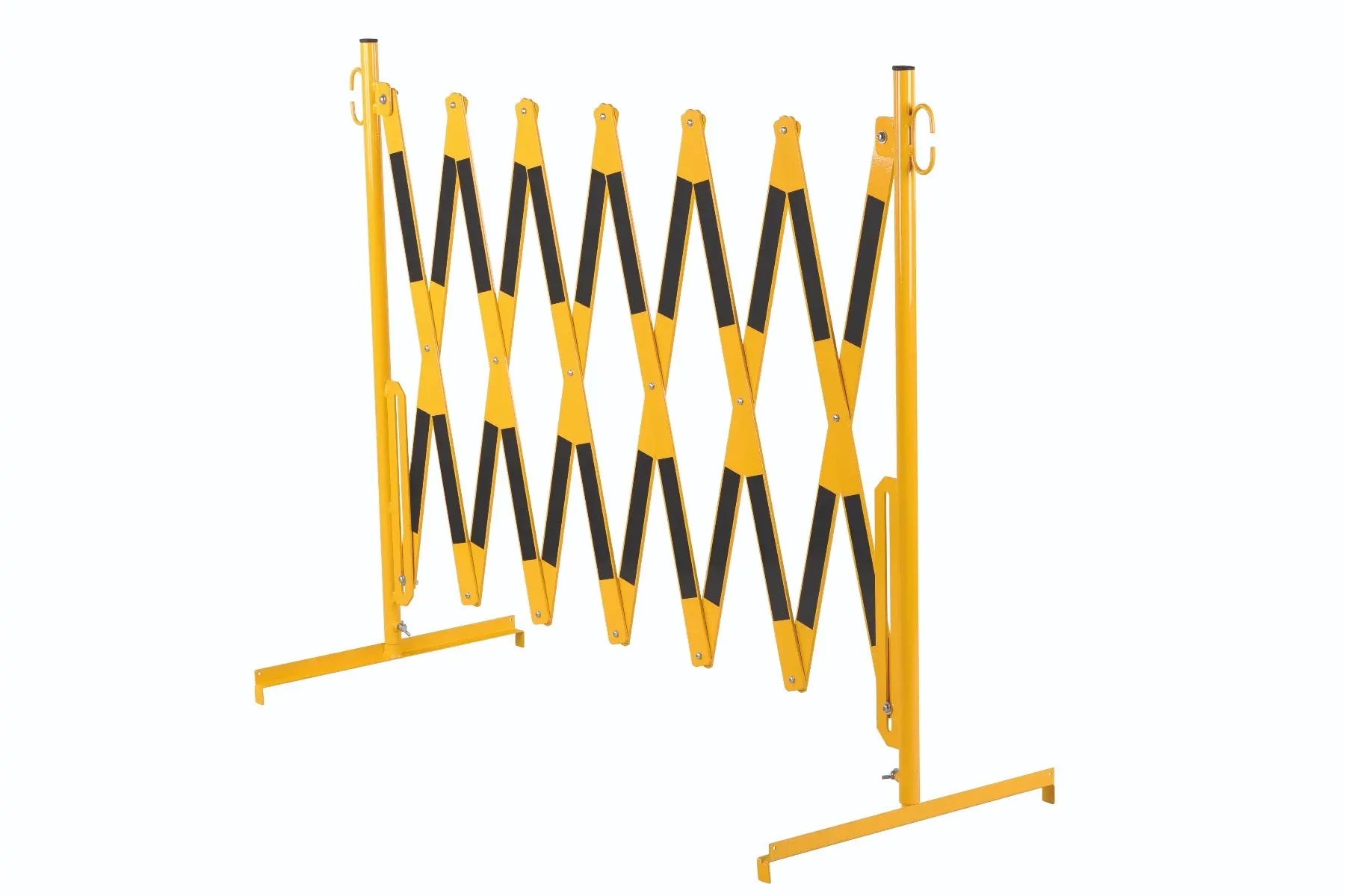 barrière extensible jaune-noir 4m avec pied - France Collectivités