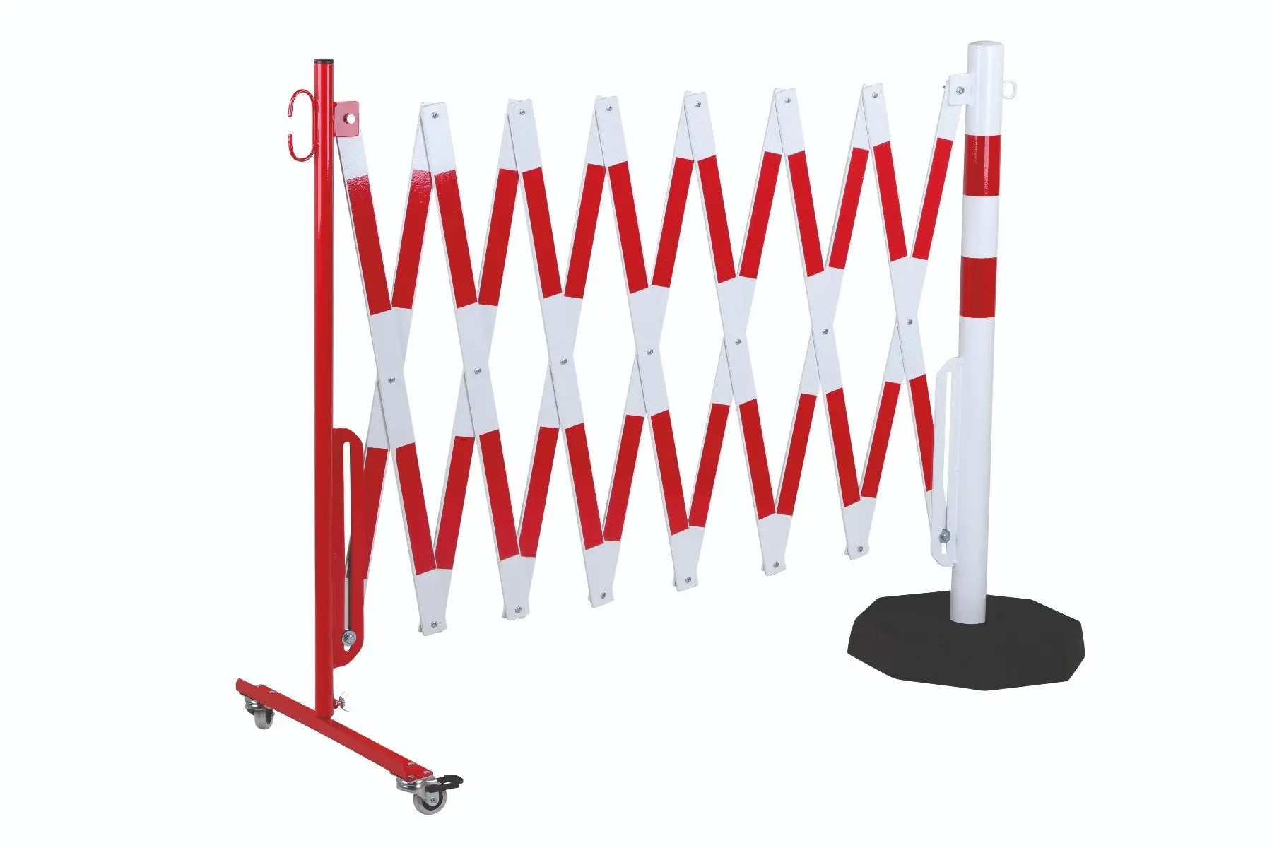 barrière extensible rouge-blanc 4,0m avec poteau Ø60mm - France Collectivités
