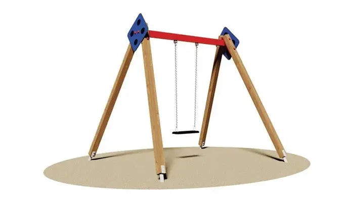 Portique balançoire Floride en bois traité autoclave avec structure acier galvanisé et siège bébé ou plat