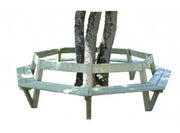 Banc soleil tour d'arbres