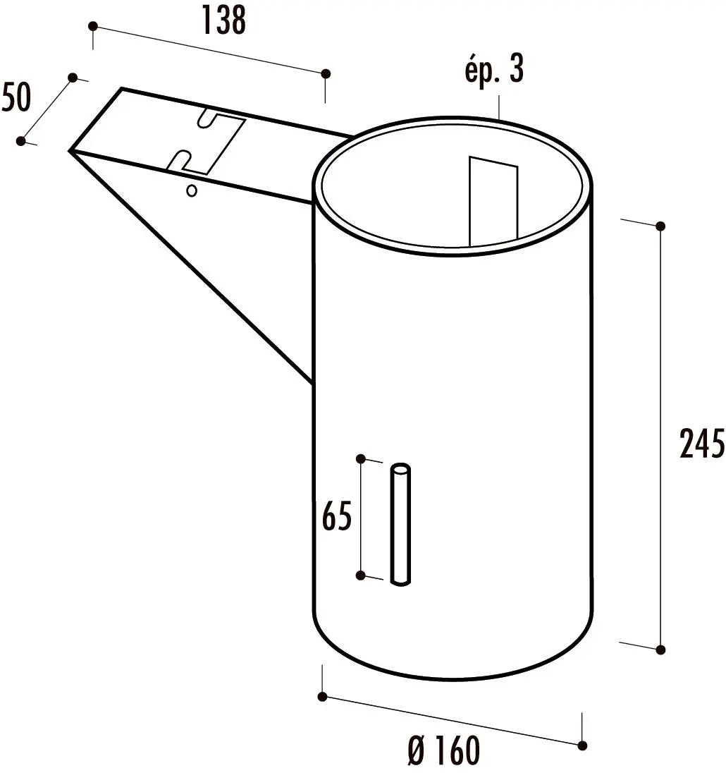 Borne fonte Grenade amovible avec fourreau acier et clé triangle pour collectivités
