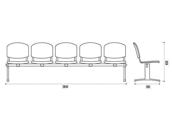 Banquette d'accueil Iso tissu - France Collectivités