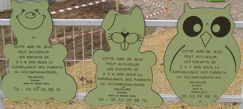 Panneau informations aire de jeux Lapin france collectivités