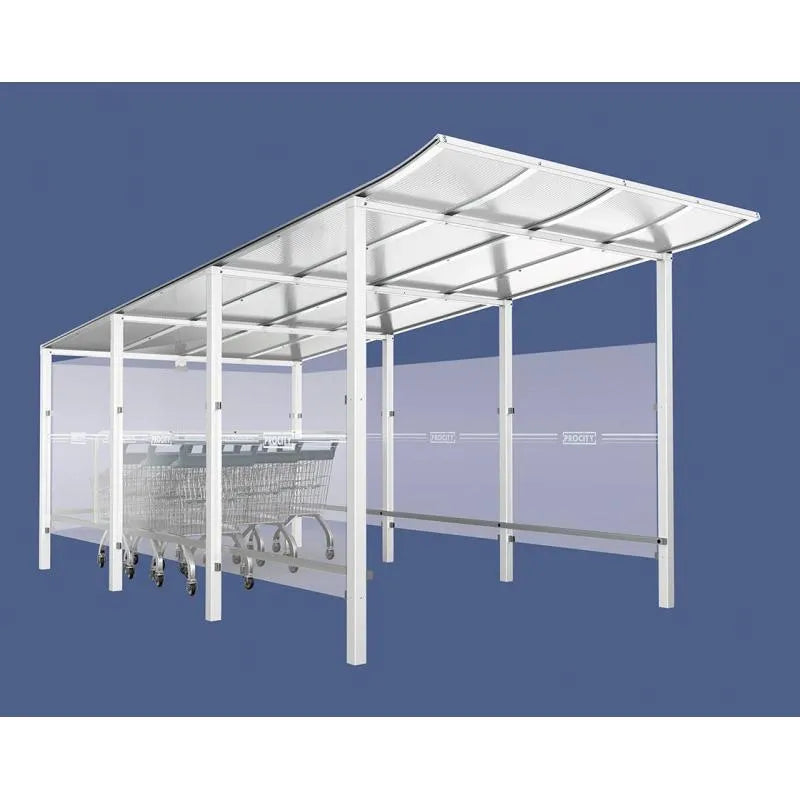 Abri chariots Modulo scellement direct, abri blanc