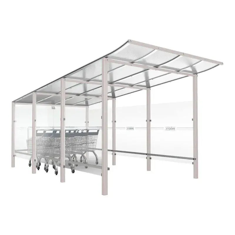 Abri chariots Modulo scellement direct, abri gris clair 