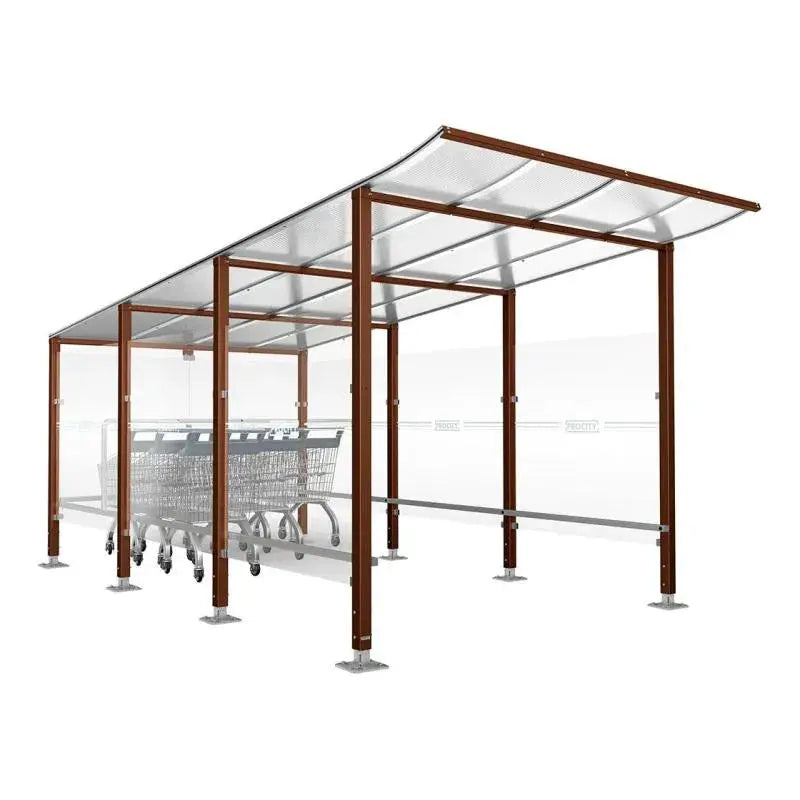 Abri chariots Modulo sur platine, abri corten