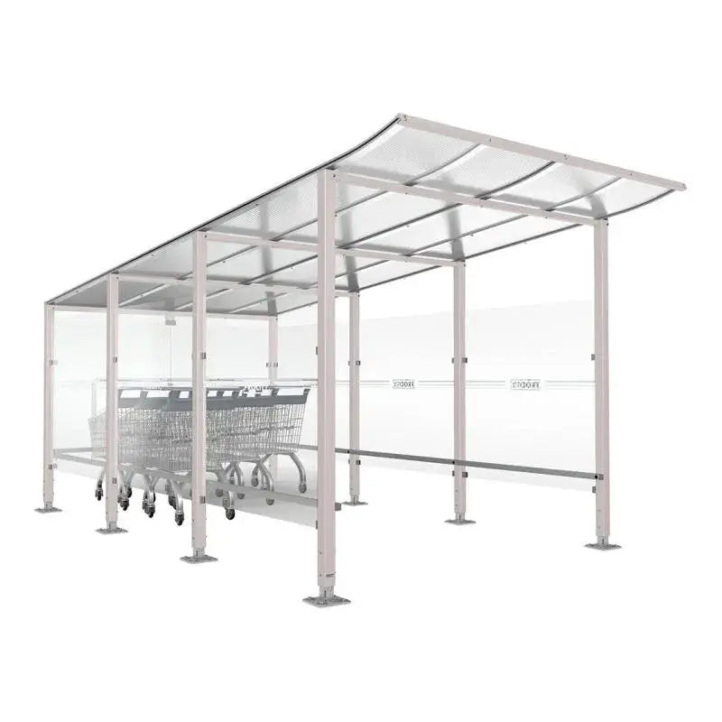 Abri chariots Modulo sur platine, abri gris clair