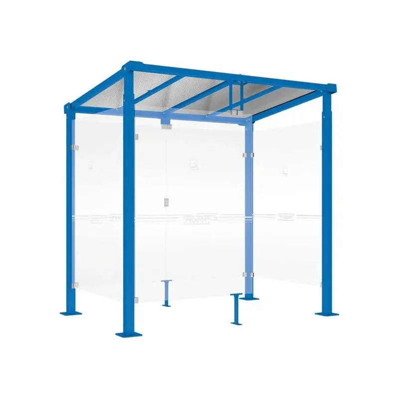 Abri fumeurs extérieur avec panneaux latéraux en polycarbonate anti-UV