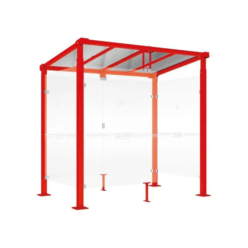 Abri fumeurs Milan avec bardage arrière en verre sécurit 8 mm
