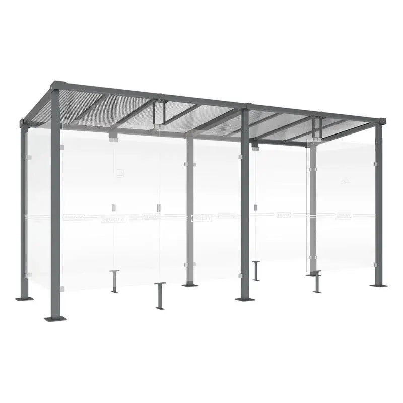 Abri fumeurs design pour entreprises avec finition bicolore possible