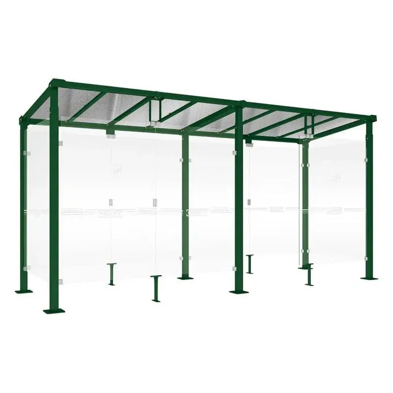 Abri fumeurs extérieur avec panneaux polycarbonate alvéolaire 10 mm