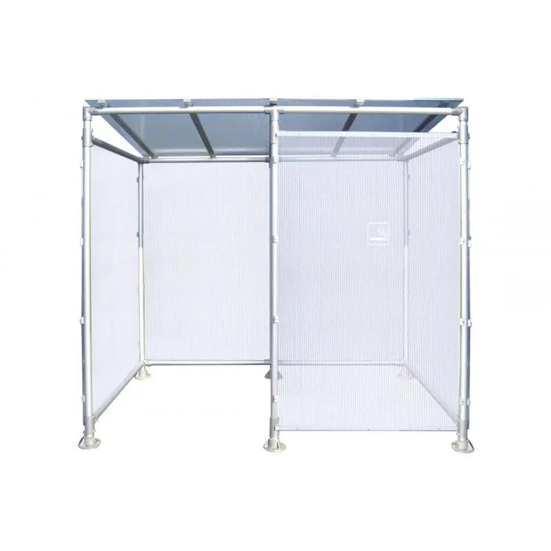 Abri fumeur Eco avec structure en aluminium anodisé et profilés tubulaires Ø50 mm