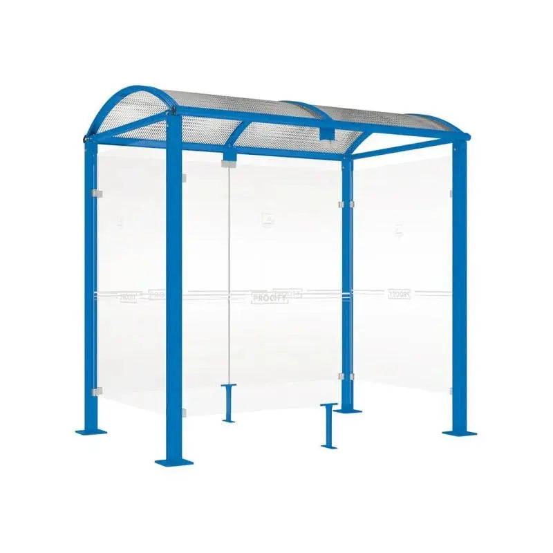 Abri fumeurs extérieur avec voûte en polycarbonate translucide