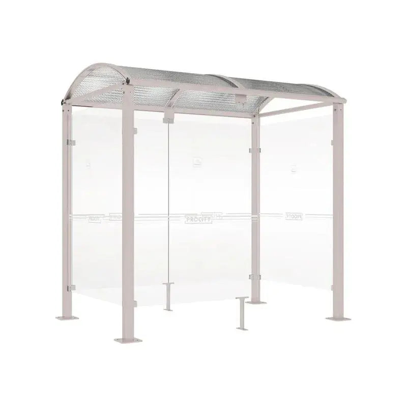 Abri fumeurs voûte M avec toiture anti-UV et structure aluminium