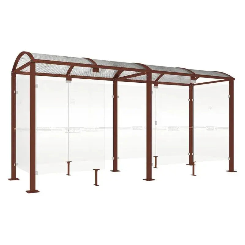Abri fumeurs extérieur robuste avec toiture aluminium et polycarbonate anti-UV