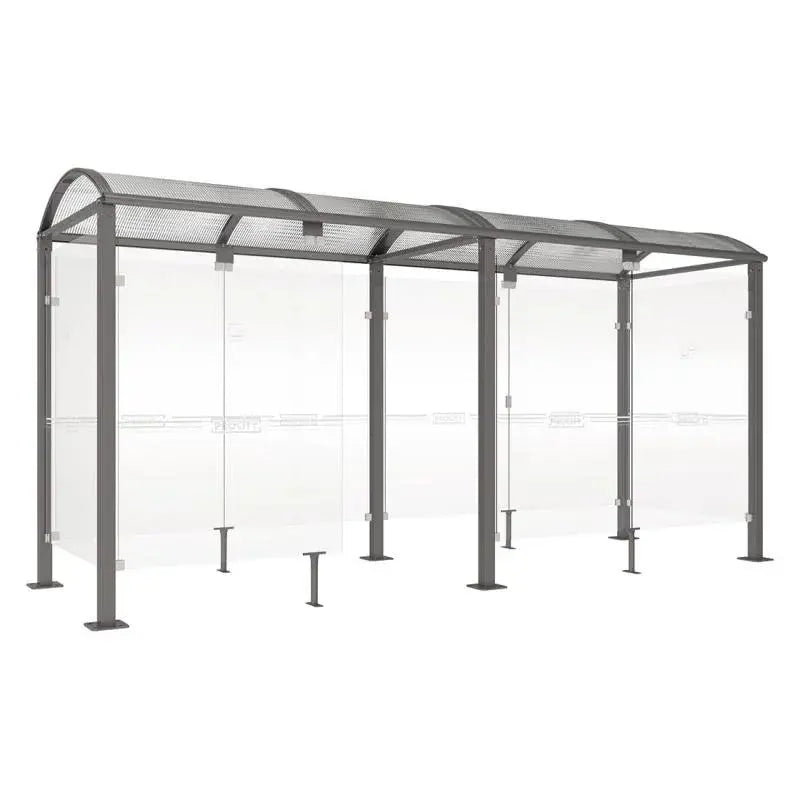 Abri fumeurs voûte M avec structure résistante en acier et aluminium
