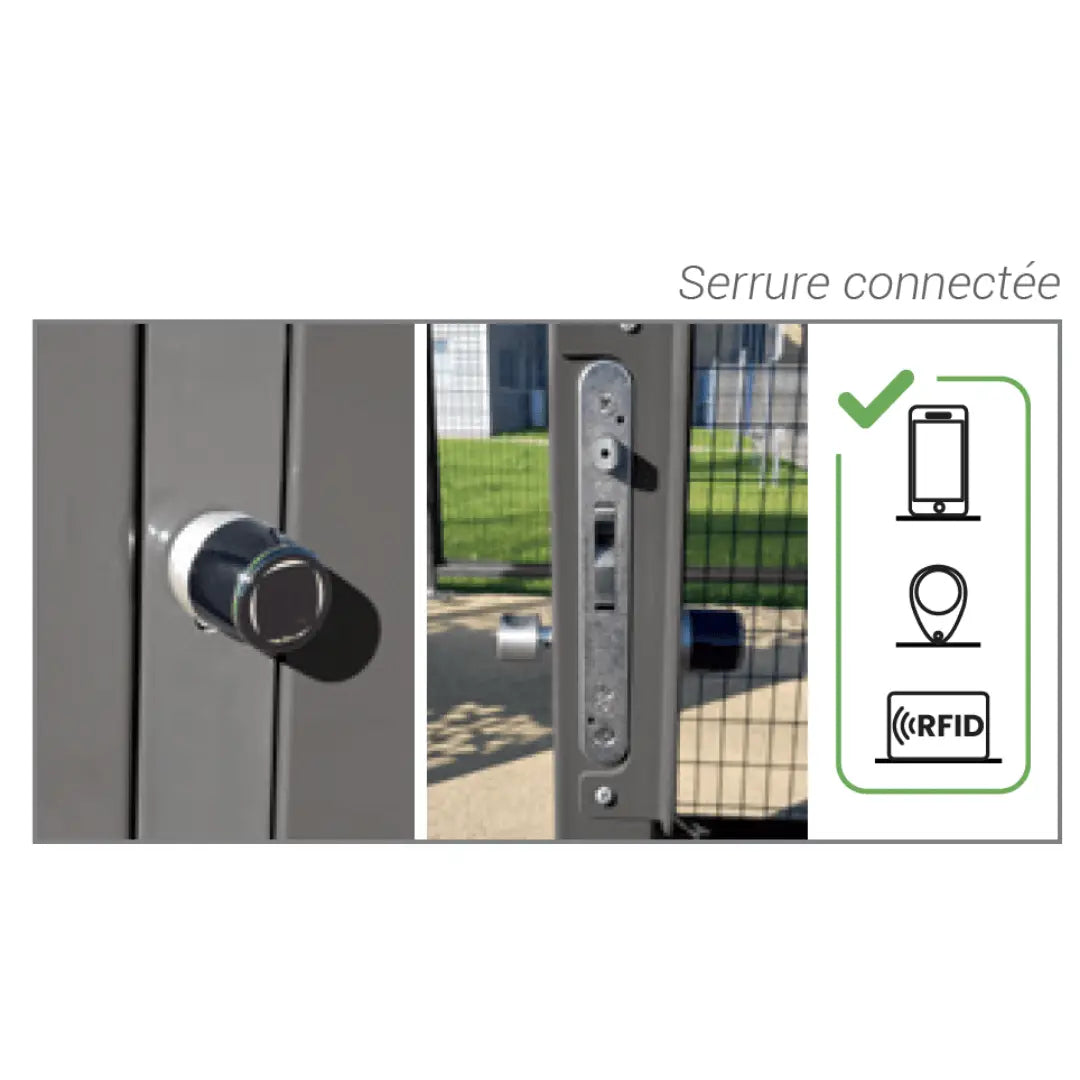 Abri vélos sécurisé Horizon avec bardages en acier - France Collectivités