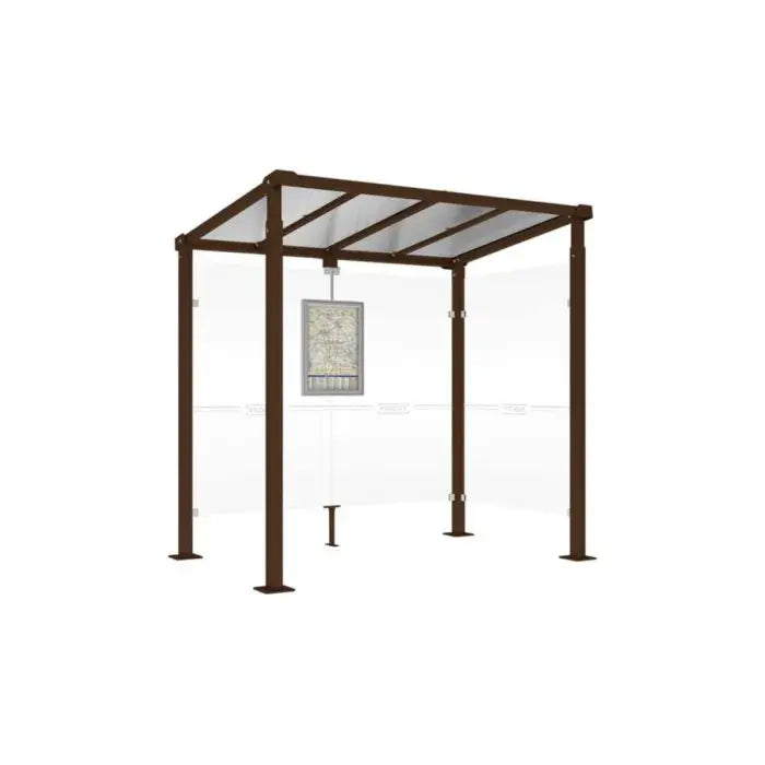 Abribus Milan compact avec bardage latéral en verre sécurisé