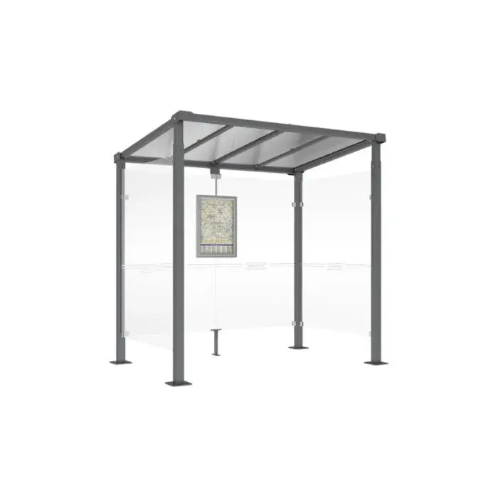 Abribus Milan 2,50 m avec panneaux verre sécurit 8 mm