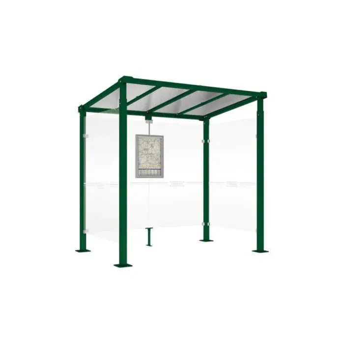 Station de bus Milan avec vitrine horaire aluminium anodisé