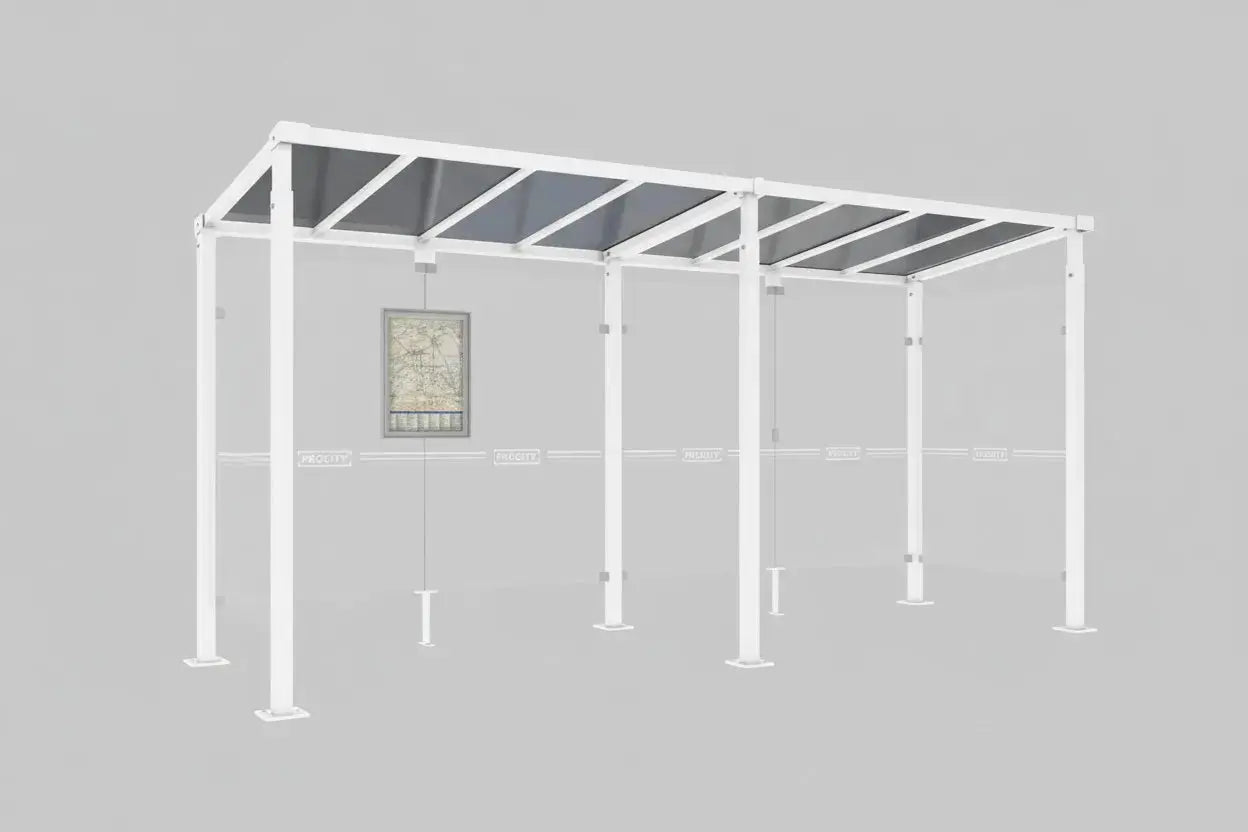 Abribus moderne avec structure acier et design épuré Milan