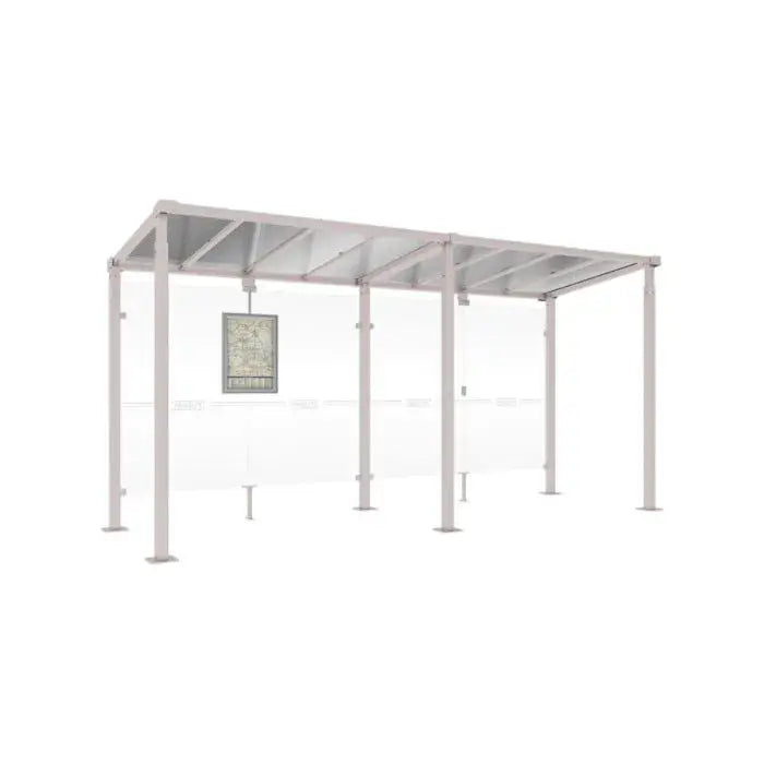 Abribus Milan robuste pour collectivités avec bardage verre sécurit