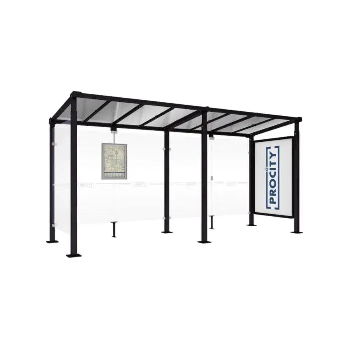 Station de bus Milan avec structure acier peint sur galva RAL