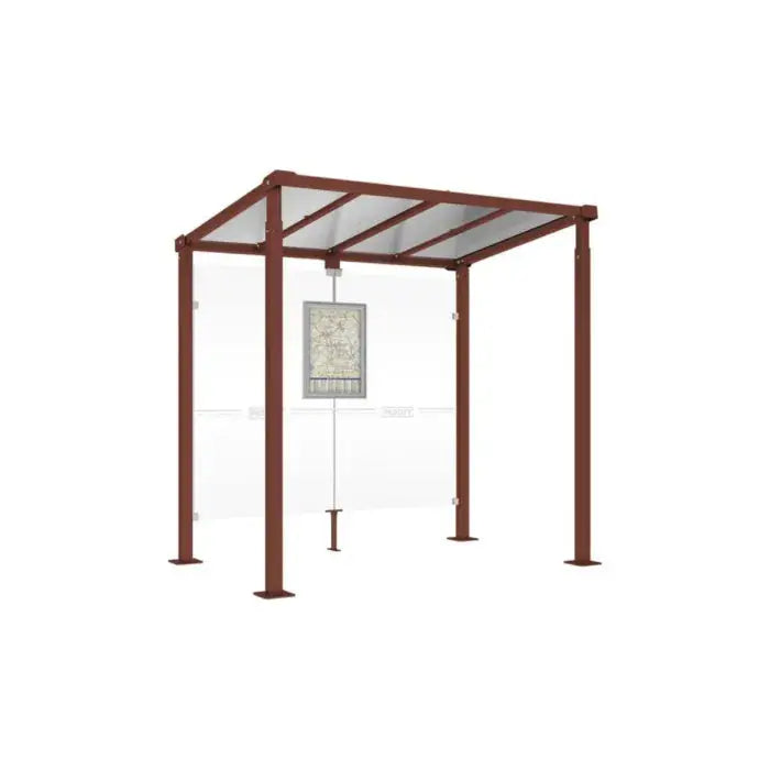 Abribus Milan compact avec finition peint sur galva coloris RAL